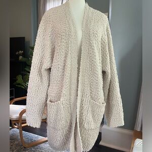 Women’s Open Front Off White Cozy Cardigan | Size L